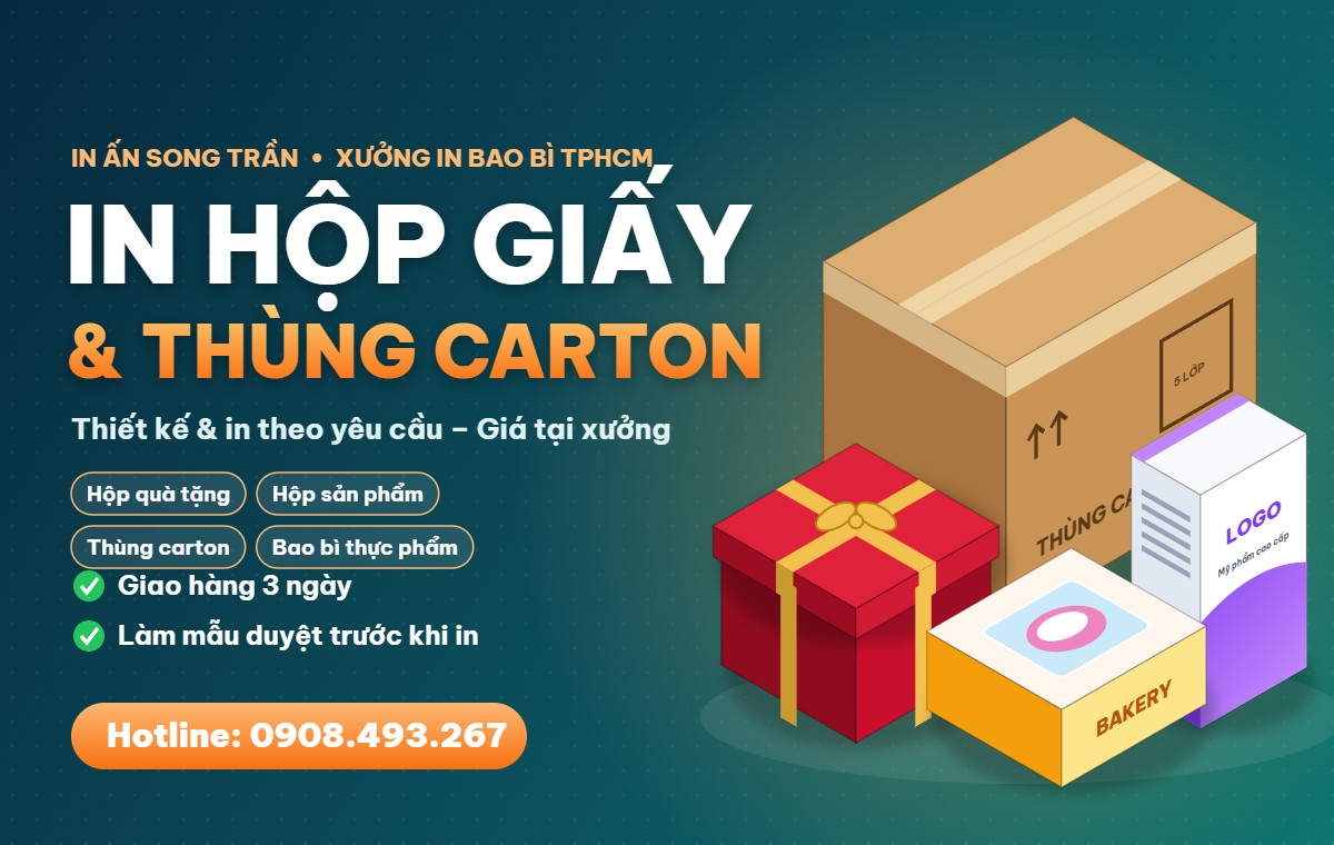In hộp giấy và thùng carton theo yêu cầu tại xưởng In Ấn Song Trần
